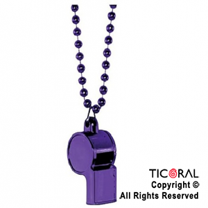 COLGANTE COLLAR DE CUENTAS CON SILBATO VIOLETA x 1